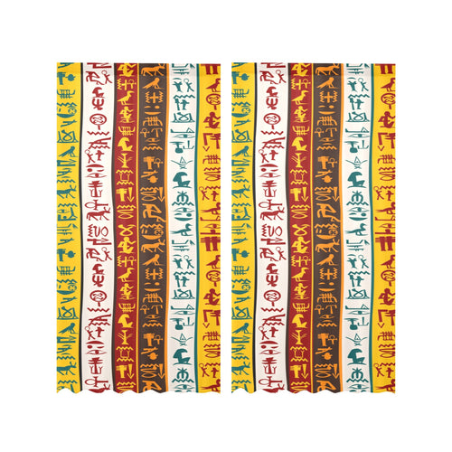 Egypt Hieroglyphics Pattern Print Design 01 Gauze Curtain