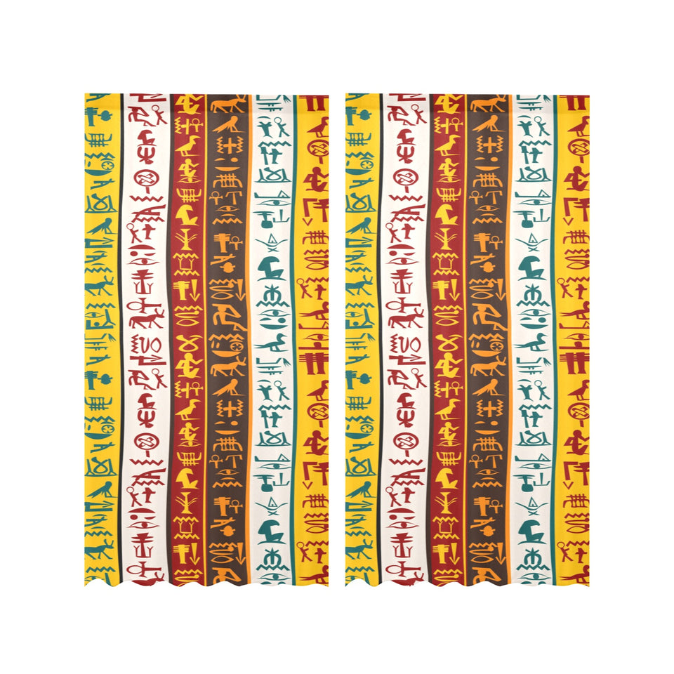 Egypt Hieroglyphics Pattern Print Design 01 Gauze Curtain
