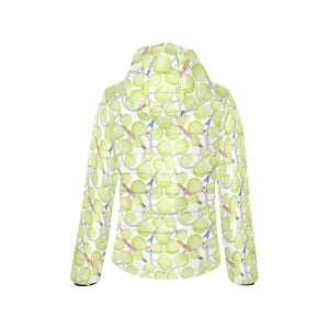 Tennis Pattern Print Design 01 Women's Padded Hooded Jacket