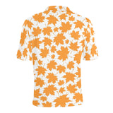 Orange Maple Leaf pattern Men's All Over Print Polo Shirt