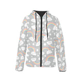 Cute rainbow clound star pattern Women's Padded Hooded Jacket