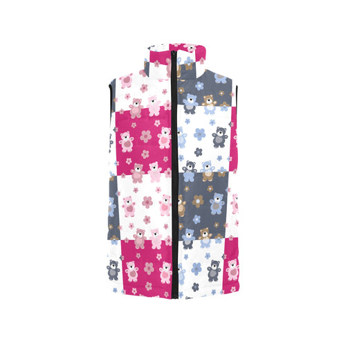 Teddy Bear Pattern Print Design 03 Men's Padded Vest