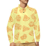 Cheese design pattern Men's Long Sleeve Polo Shirt