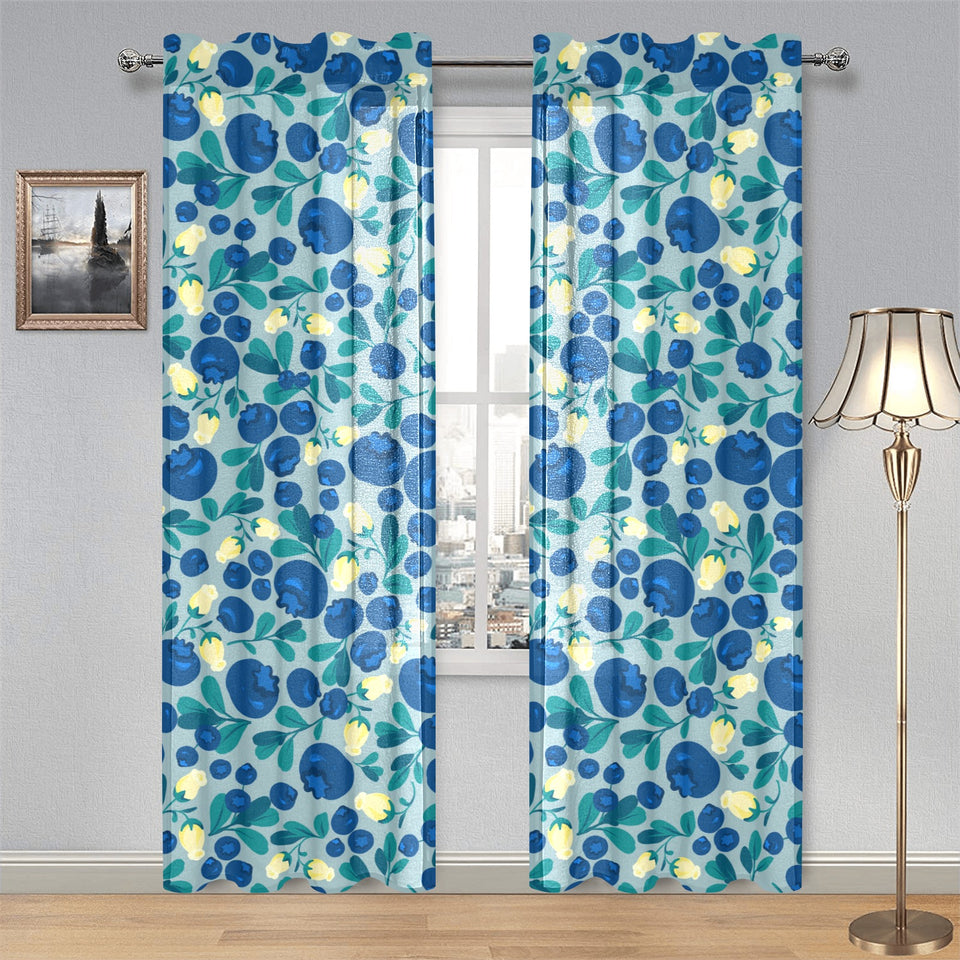 blueberry design pattern Gauze Curtain