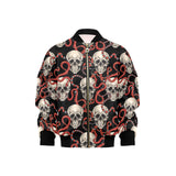 Red snake skull pattern Kids' Boys' Girls' Bomber Jacket