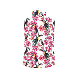 Toucan flower design pattern Women's Padded Vest