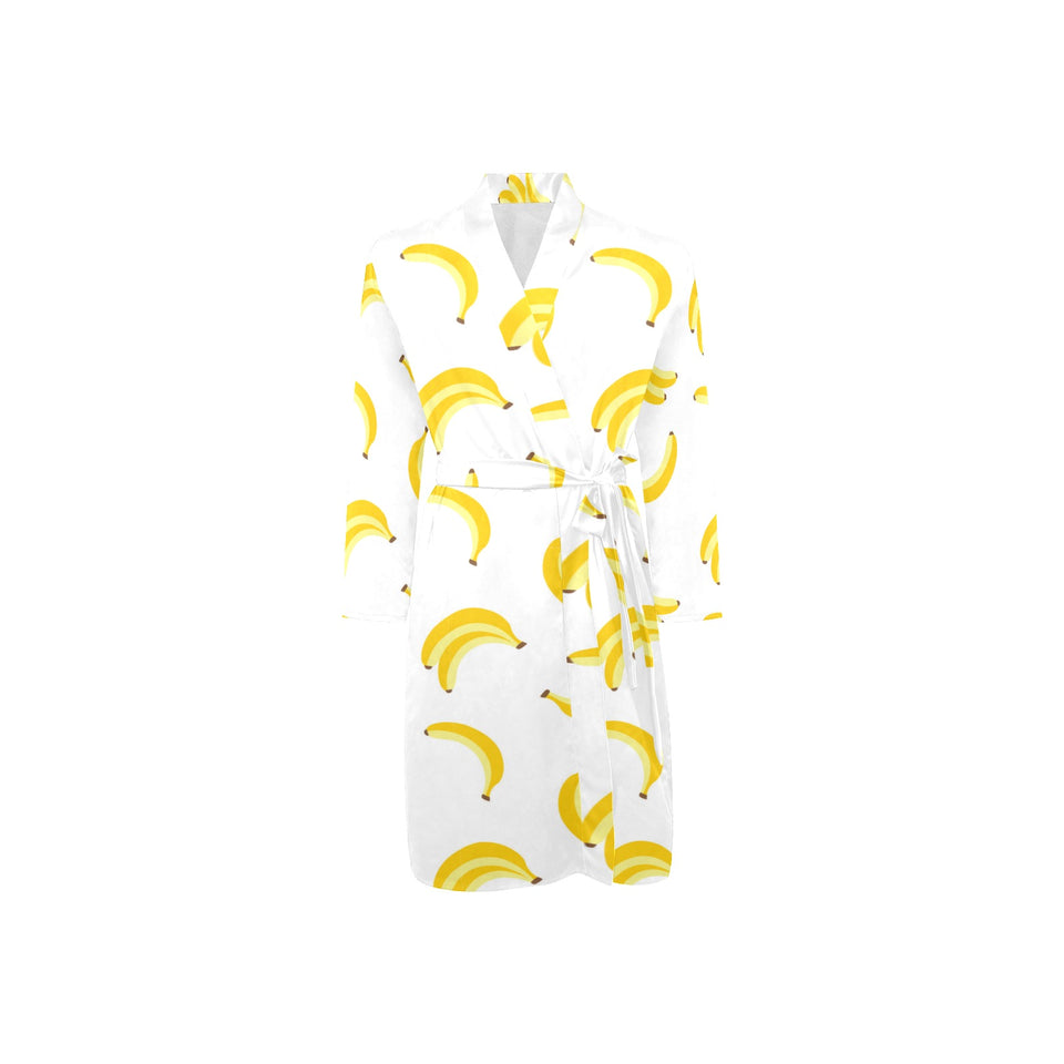 Banana pattern Men's Long Sleeve Belted Night Robe