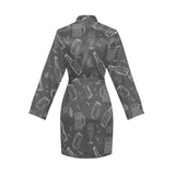Beer hand drawn pattern Women's Long Sleeve Belted Night Robe