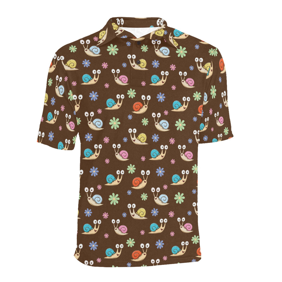 Snail Pattern Print Design 03 Men's All Over Print Polo Shirt