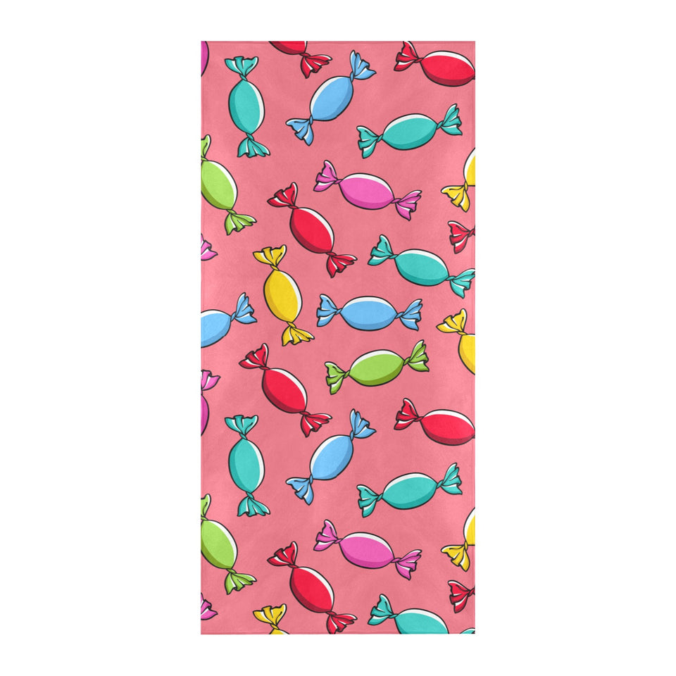 Colorful wrapped candy pattern Beach Towel