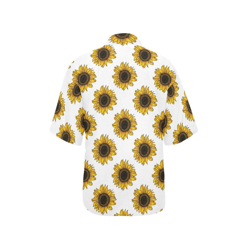 sunflowers design pattern Women's All Over Print Hawaiian Shirt