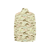 Mustache Beard Pattern Print Design 01 Women's Long Sleeve Polo Shirt