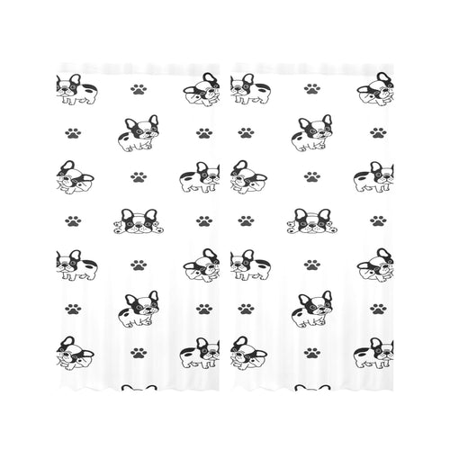 Cute french bulldog paw pattern Gauze Curtain