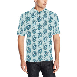 Swordfish Pattern Print Design 05 Men's All Over Print Polo Shirt