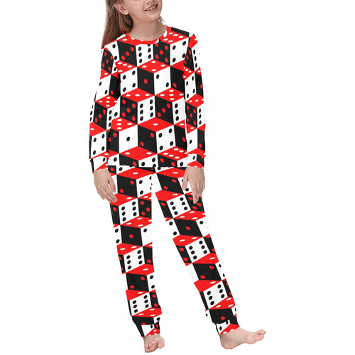 Dice Pattern Print Design 02 Kids' Boys' Girls' All Over Print Pajama Set