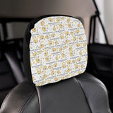 Golden Retriever Pattern Print Design 04 Car Headrest Cover