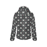 Piano Pattern Print Design 05 Women's Padded Hooded Jacket