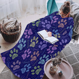 Dog Paws Pattern Print Design 02 Blanket Robe with Sleeves