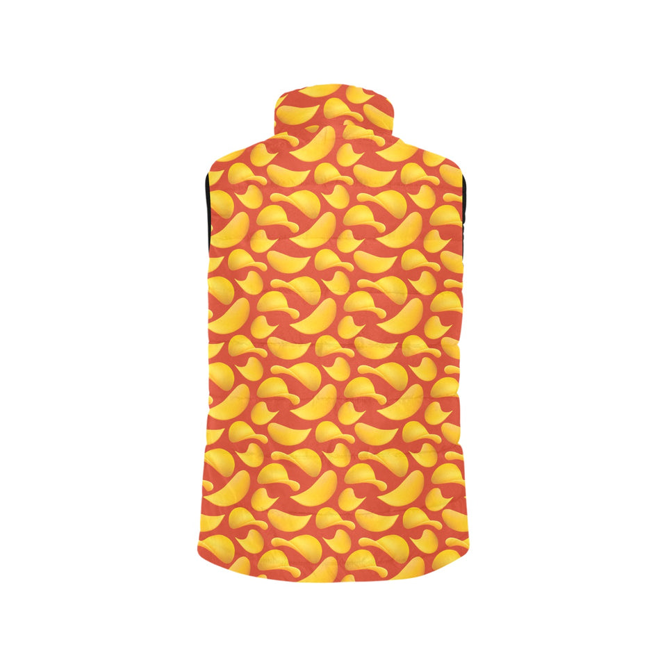 Potato Chips Pattern Print Design 05 Men's Padded Vest