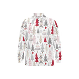 Cute Christmas tree pattern Men's Long Sleeve Polo Shirt