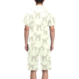 Little young goat pattern Men's V-Neck Short Pajama Set