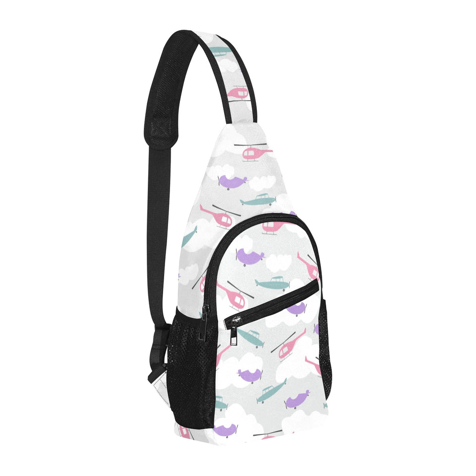 Helicopter plane pattern All Over Print Chest Bag