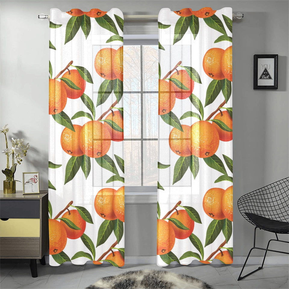 Oranges pattern background Gauze Curtain