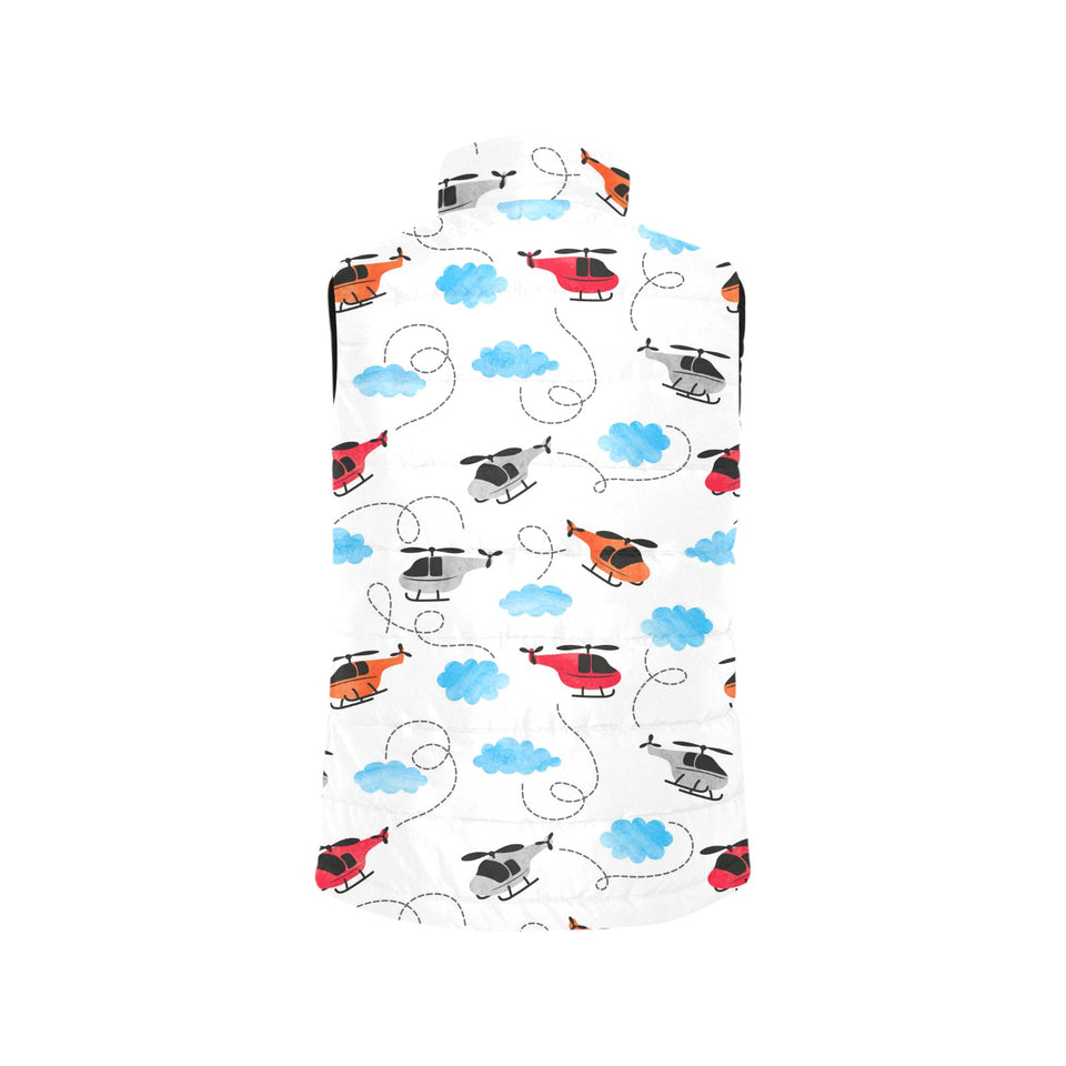 Watercolor helicopter cloud pattern Men's Padded Vest