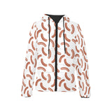 Sausage Pattern Print Design 04 Women's Padded Hooded Jacket