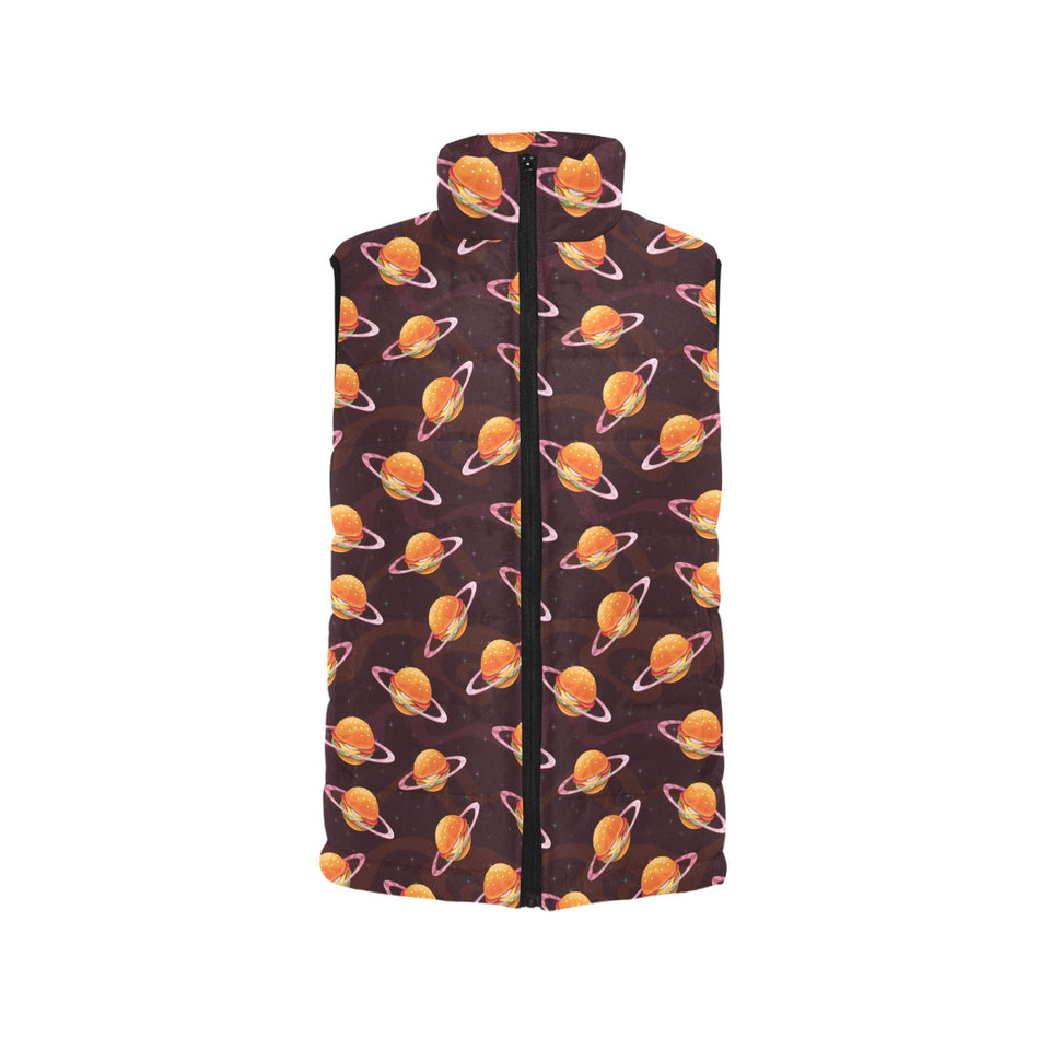 Hamburger Pattern Print Design 05 Men's Padded Vest