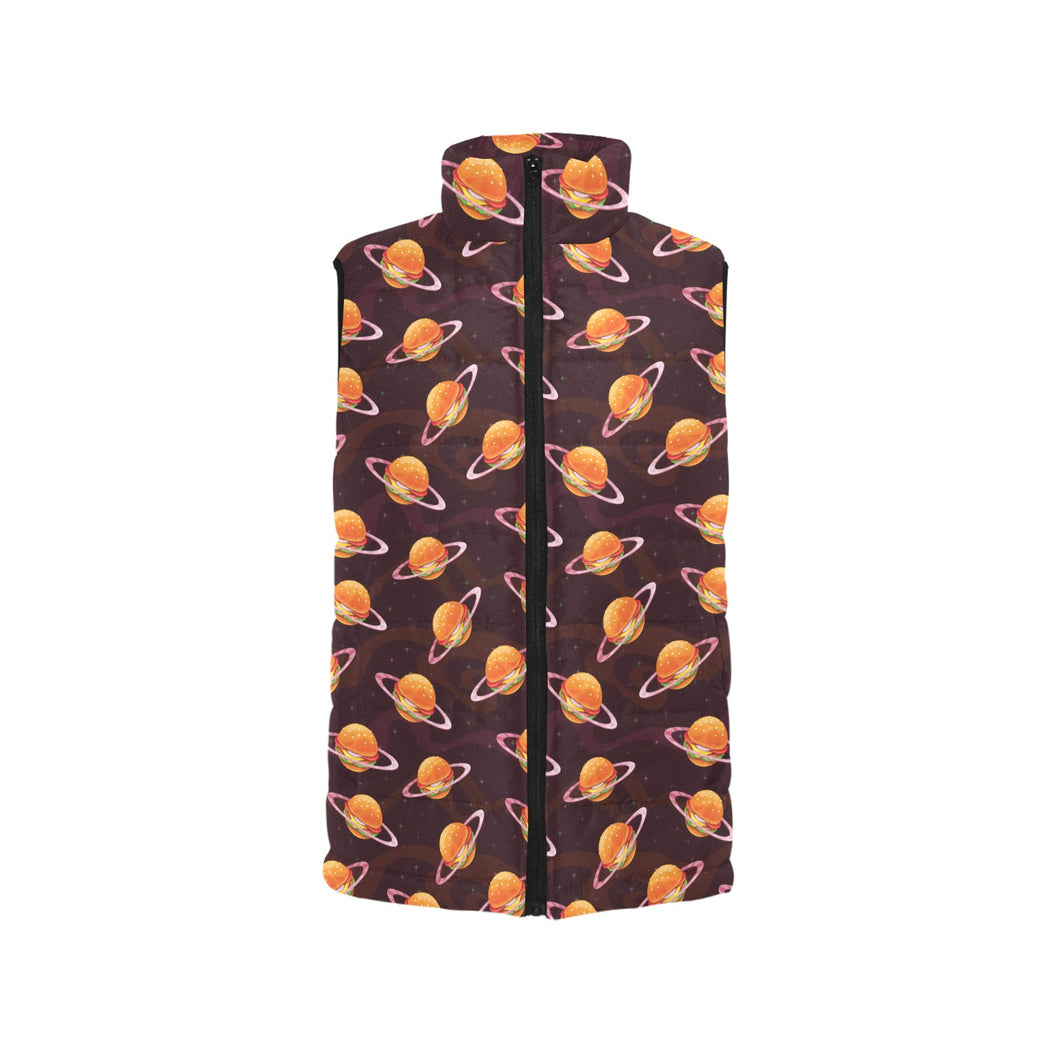 Hamburger Pattern Print Design 05 Men's Padded Vest