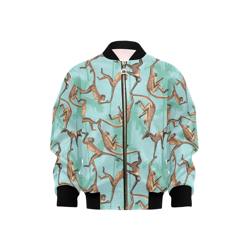 Monkey Palm tree background Kids' Boys' Girls' Bomber Jacket