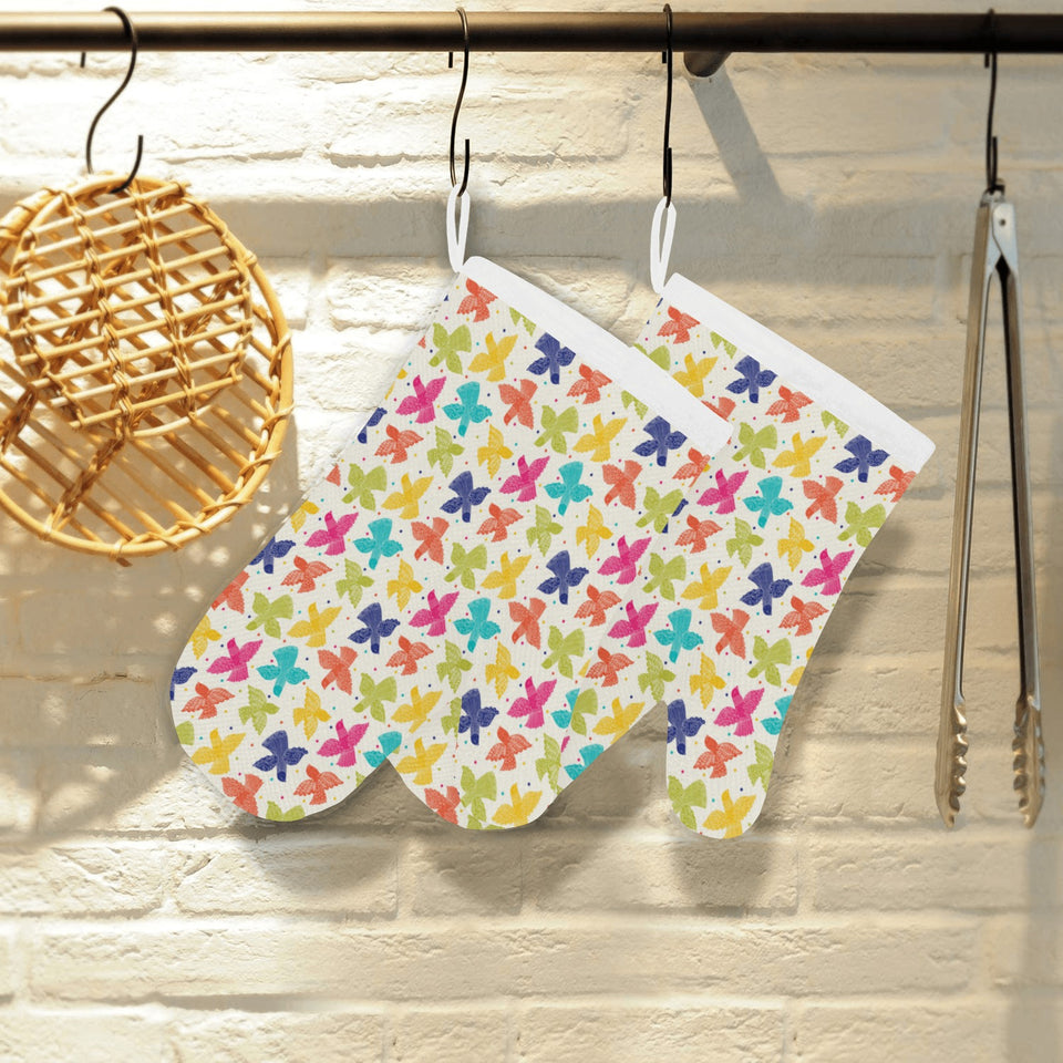 Pigeon Pattern Print Design 01 Heat Resistant Oven Mitts