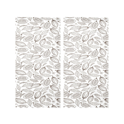 cacao beans leaves pattern Gauze Curtain