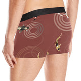 Koi Fish Carp Fish red background Men's All Over Print Boxer Briefs Men's Underwear