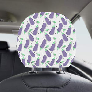 Eggplant Pattern Print Design 05 Car Headrest Cover