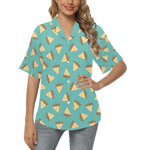 Sandwich Pattern Print Design 03 Women's All Over Print Hawaiian Shirt