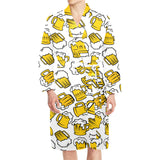 Beer design pattern Men's Long Sleeve Belted Night Robe