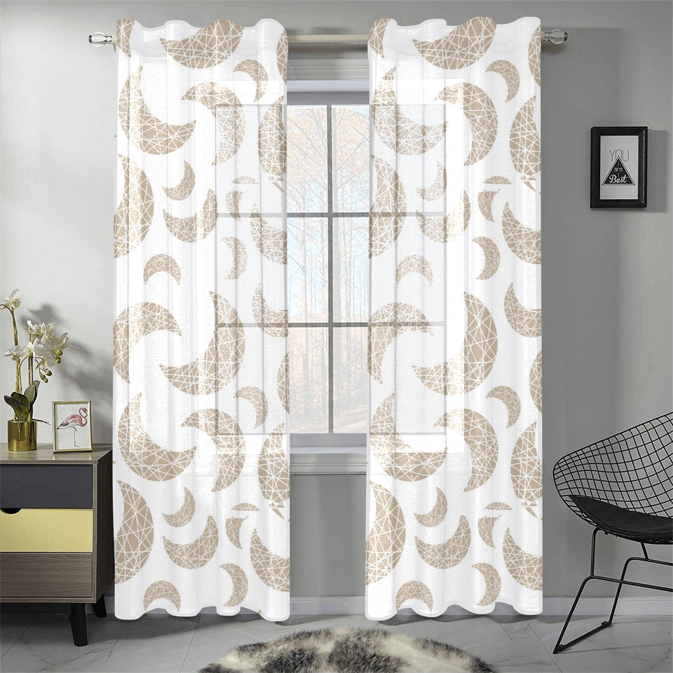 Cool gold moon abstract pattern Gauze Curtain