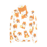 Brown pomeranian pattern Men's Padded Hooded Jacket