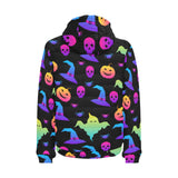 Colorful halloween background Men's Padded Hooded Jacket