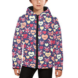 British Pattern Print Design 02 Kids' Boys' Girls' Padded Hooded Jacket