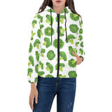 Cute broccoli pattern Women's Padded Hooded Jacket