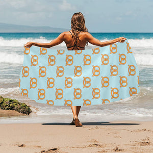 Pretzels Pattern Print Design 03 Beach Towel