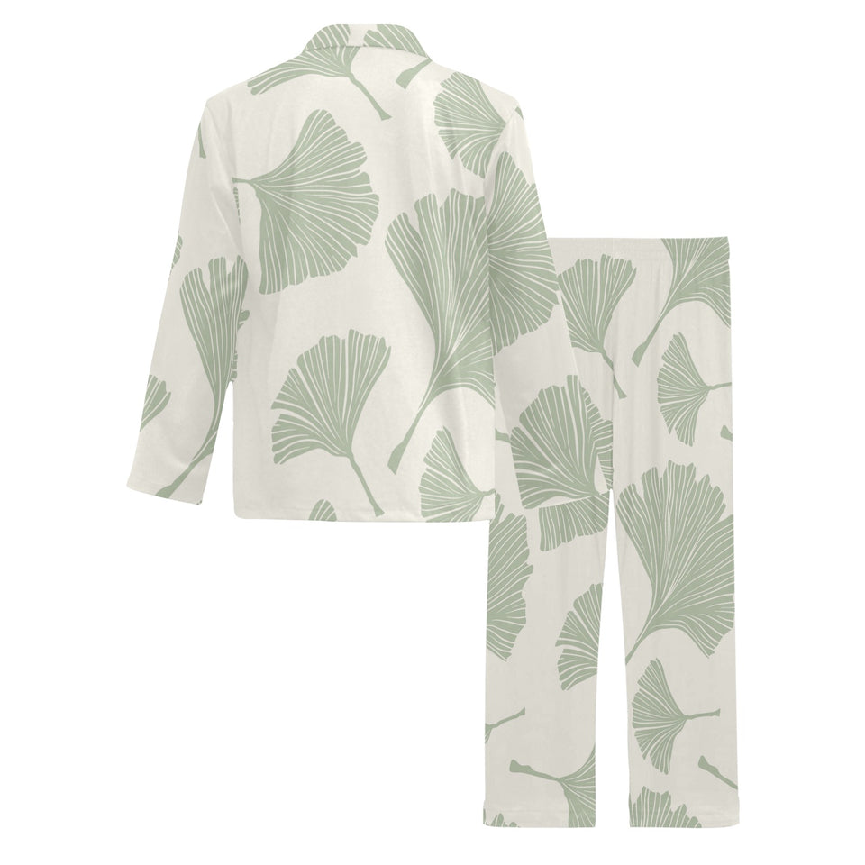 Ginkgo leaves pattern Men's Long Pajama Set