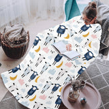 Cute sleeping sheep moon cloud pattern Blanket Robe with Sleeves