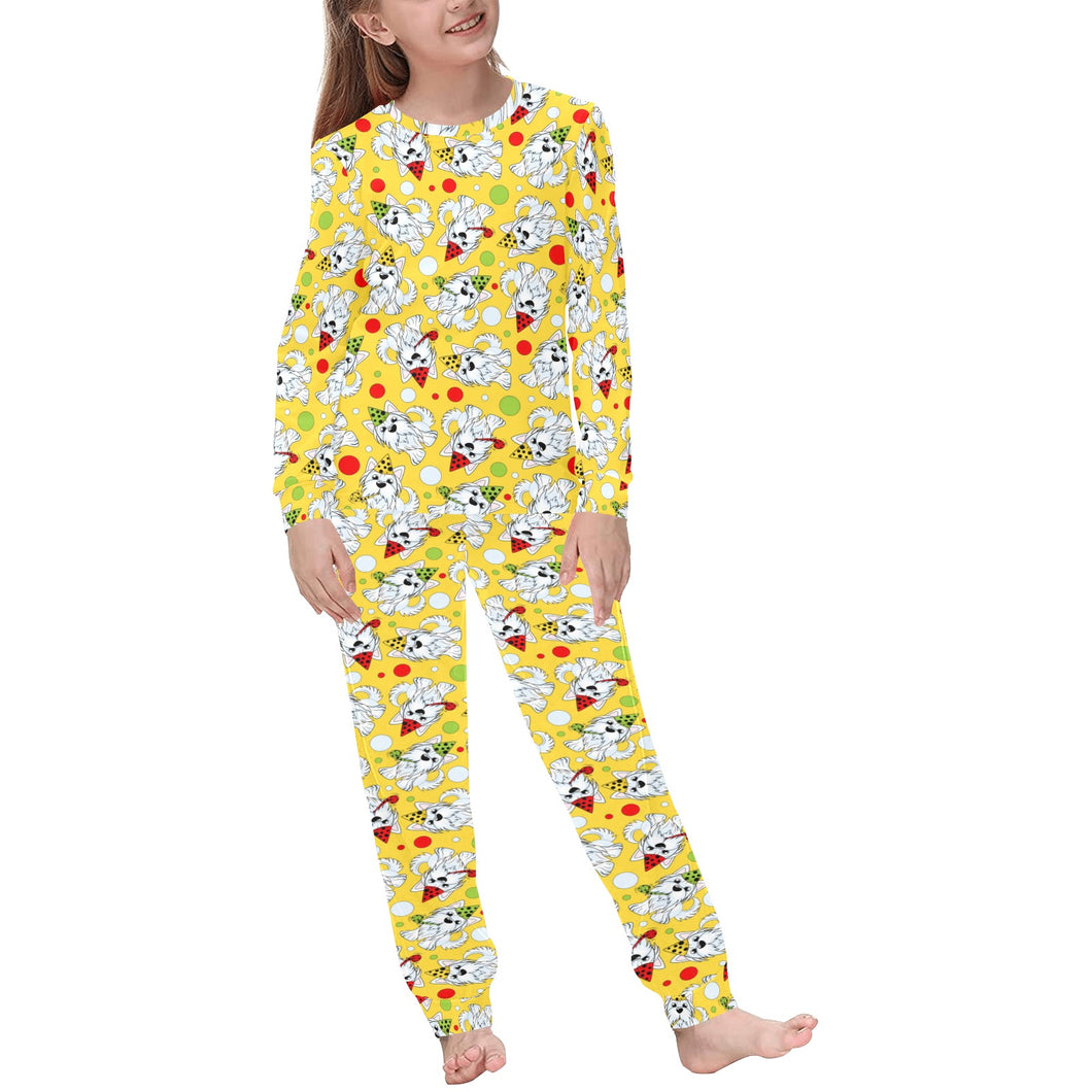 Yorkshire Terrier Pattern Print Design 05 Kids' Boys' Girls' All Over Print Pajama Set