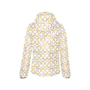 Horseshoes Pattern Print Design 03 Women's Padded Hooded Jacket