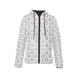 Hippopotamus Pattern Print Design 05 Women's Padded Hooded Jacket