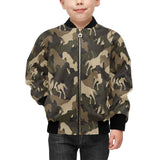 Horse Camouflage Pattern Kids' Boys' Girls' Bomber Jacket